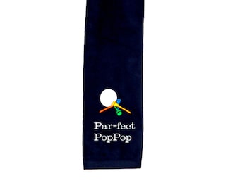 Toalla de golf PopPop, divertida, regalo de cumpleaños personalizado para abuelos, personalizada con nombre, compañero de golf, papá, abuela, jefe. Envío hoy. AGFT 824