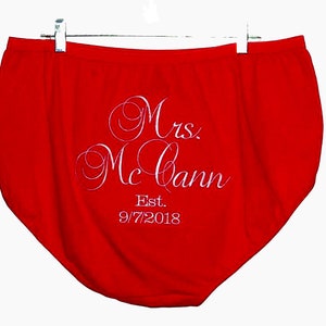 Granny Panties, Bride Established Date, Extra Large Big Gag Gift, Mrs Bridal Lingerie Shower, Funny Wedding Night, Ships Today AGFT 1353
