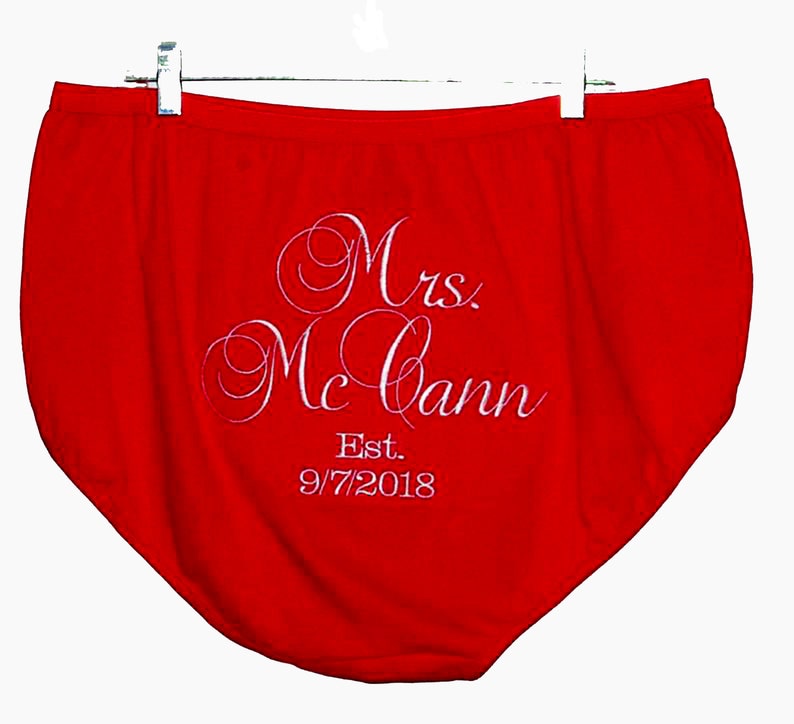 Granny Panties, Bride Established Date, Extra Large Big Gag Gift, Mrs Bridal Lingerie Shower, Funny Wedding Night, Ships Today AGFT 1353 