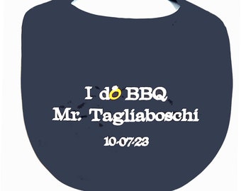 Wedding Adult Matching Bib, I Do BarBQue, Engagement, Name, Date, Bachelor Gift, Sold Separately, Country Wedding Dinner, Barbecue, AGFT 118