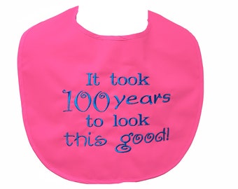 Adult Birthday Bib, 80th, 40th, 30th, 50th, 60th, 70th  Custom Gag Gift Exchange, Look This Good, Personalize With Age, Ships TODAY AGFT 116