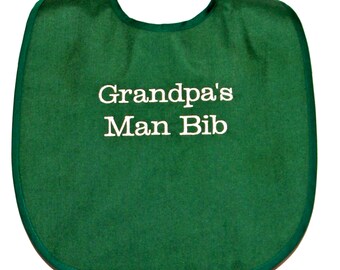 Grandpa Bib, Funny Adult Man Bib, Custom Personalized, New Grandparent Reveal Gag Gift, Fathers Day, Grampy, Popser, Papaw, Pepaw, AGFT 1358