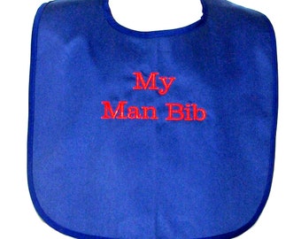 Funny Adult Man Bib, Custom Personalized Birthday, Fathers Day, Baby Shower Gag Gift, Gender Reveal, Boss, Husband, Brother, Hubby, AGFT 033