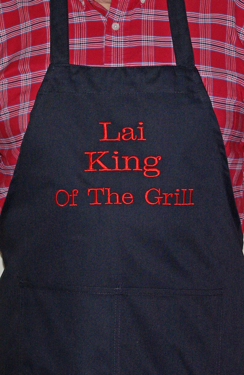 Grill King Apron Personalize With Name Boss Custom Etsy