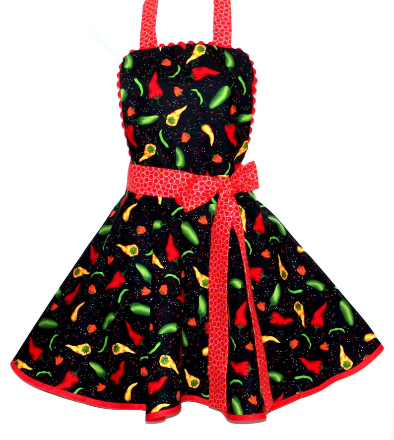 Hot Chili Pepper Apron, Flirty Sexy, Custom Cotton Anniversary, Birthday Gift, Personalize With Name, Wife, Mom, Sis, Ships Today, AGFT 145 