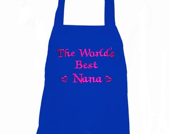 Nana Apron, Worlds Best, Custom Personalize Grandparent Birthday Gift, Gram, Auntie, Meme, Oma, Mima, Nannie, Uma, Grandma, Grammy, AGFT 716