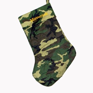 Camo Camouflage Christmas Stocking, Custom Birthday Gift, Hunter, Redneck, Boyfriend, Husband, Personalize With Name, Ships TODAY, AGFT 550