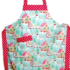 Girl Christmas Apron, Matching Aprons, Christmas, Gingerbread House Customize Birthday Gift, Personalize With Name, Daughter AGFT 1229 image 5