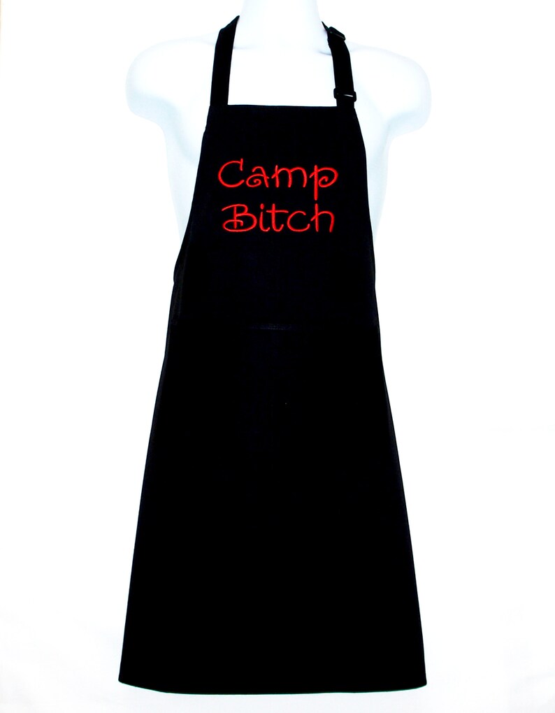 Camp Bitch Funny Apron Camping Gag Gift Apron Cooks Long Etsy
