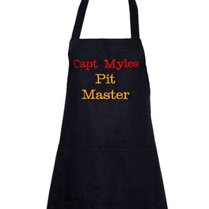 Pit Master Apron, Custom Personalized Birthday Gift With Name, For Hubby, Boyfriend, Dad, Husband, Boss, Wife, Opa, Ships TODAY,  AGFT 1052