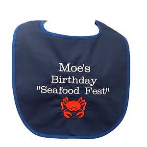 Seafood Fest Funny Adult Bib, Birthday Party, Crab, Lobster, Boss, Dad, Husband, Grandma, Pa, Custom Gag Gift, Clothing Protector, AGFT 1350