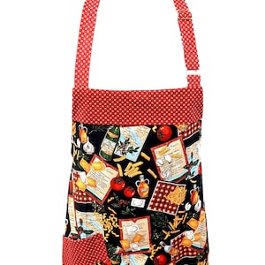 Italian Apron, Full Length, Taste Italy, Cooking, Wine, Pasta, Custom Birthday Gift, Personalize With Name, Cotton Anniversary, AGFT 1094