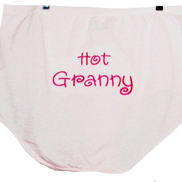 Hot Granny Panties, Funny Custom Gag Gift Exchange Baby Shower, Grandma, Nana, Mawmaw, Big Large Size Cotton Anniversary, AGFT 055
