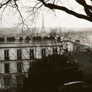 La Tour Eiffel, Paris, France, Eiffel Tower, Black and White, Antiqued, Fine Art, Margaret Dukeman Photography, Paris Cityscape, Building