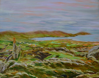 Ireland, Irish, The Man on the Hill, Copper Mining, Allihies, Sea, Beara Peninsula, Miners, Butte, Montana, Oil, Margaret Dukeman, Artist