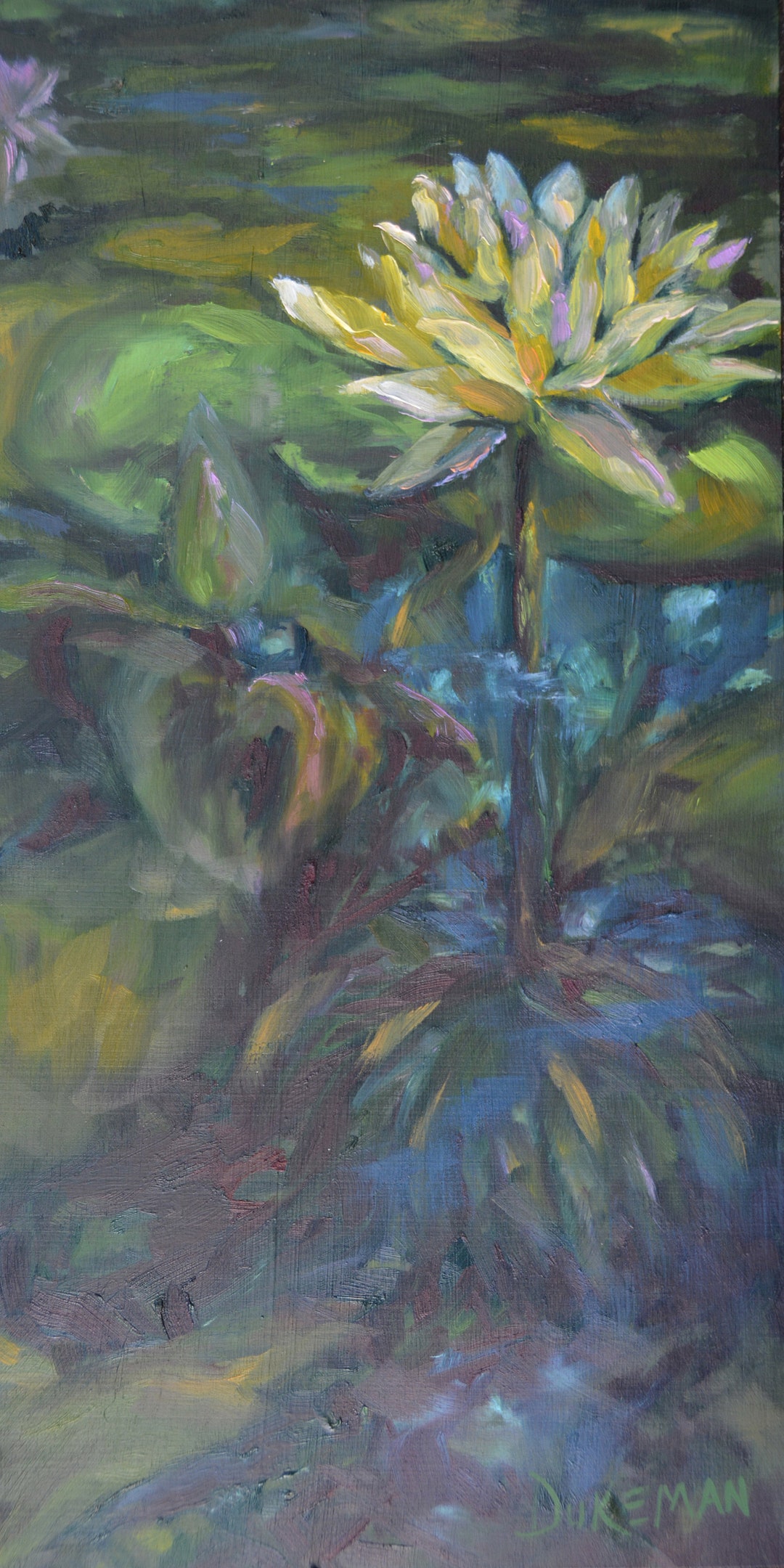 Monet Water Lily Oil Painting | Pond Flowers, Original Art - Etsy