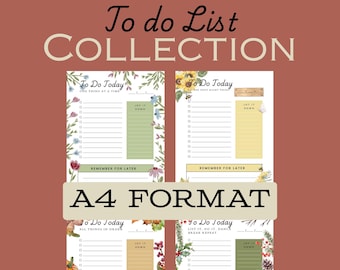 Printable To-Do List Set – 4 Seasonal Planners | Cozy Spring, Summer, Autumn, Winter Daily Organizer | Digital Download | A4