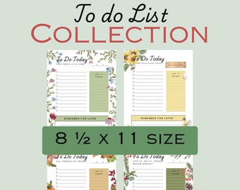 Printable To-Do List Set – 4 Seasonal Planners | Cozy Spring, Summer, Autumn, Winter Daily Organizer | Digital Download 8 1/2 x 11