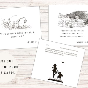 Cartes de citation de Winnie l'ourson - Citations inspirantes - Illustrations de Winnie l'ourson - AA Milne - Citations positives - Cartes d'amitié - Ourson imprimable