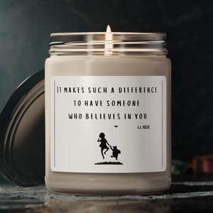 Winnie de Poeh-leraar kaars-leraar waardering-leraar cadeau-bedankt kaars-mentor cadeau-Pooh Quote-A.A.Milne Quote-Difference Maker