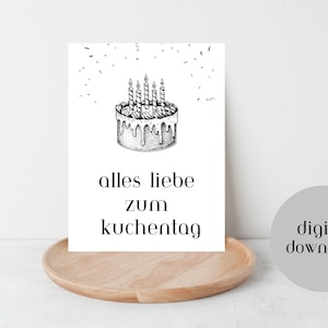 Happy Happy Cake Day druckbare Geburtstagskarte-Digitale Geburtstags-Grußkarte-Digitaler Download-Printable 4x6 Karte-Deutsche Sprache Karte