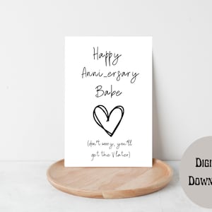 Tarjeta de aniversario sucia para él-Tarjeta de aniversario atrevida-Tarjeta de feliz aniversario-Tarjeta de aniversario imprimible-Tarjeta para él-Tarjeta para novio