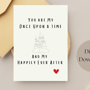 Biglietto romantico "Ti amo" - "E vissero tutti felici e contenti" - Biglietto di anniversario 4x6 stampabile - Biglietto d'amore - Biglietto per lei - Biglietto per lui - Biglietto "E vissero tutti felici e contenti" in formato PDF