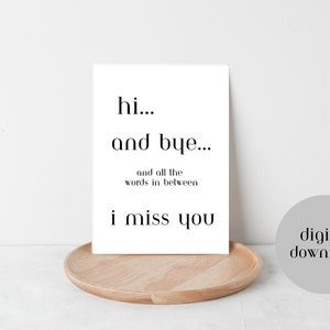 I Miss You Card-Just Because Card-Digital Download-Printable Card-Miss You Card-Friendship Card-Long Distance Card-Card for Him-Card for Her
