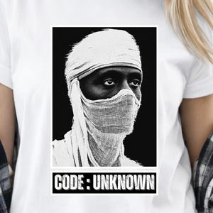 Code Unknown Graphic Tee, Streetwear Aesthetic Shirt, Minimal Black White Art T Shirt, Urban Mystery Fashion Unisex Top
