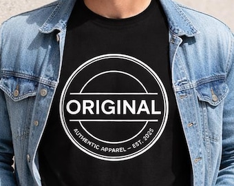 Original Authentic Apparel Vintage Badge Logo Shirt: Minimal Streetwear Tee