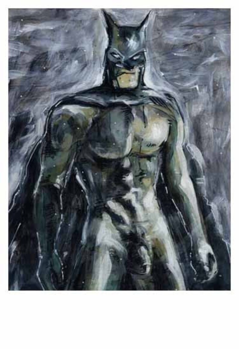 Batman Solo Print of Nude Male Super Hero by Pib Signed and - Etsy
