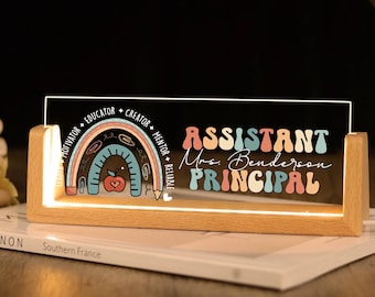 Custom Assistant Principal Desk Name Plaque, Teacher Gift, School Staff Acrylic Desk Plate, Teacher Appreciation, Back to School Desk Decor