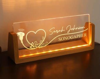 Custom Sonographer Desk Name Plate, Ultrasound Technician Gift, Sonography Gifts, Radiologist Tech Gift Acrylic Nameplate, Graduation gift
