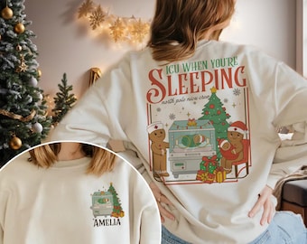 Gingerbread NICU Nurse Christmas Sweatshirt, Neonatal ICU Nurse Holiday Shirt, NICU Crew Xmas Shirt, Nursing Christmas Gift for Nicu Nurse