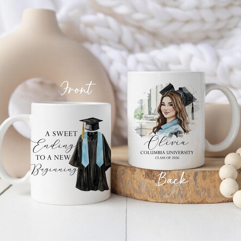 Personalized Portrait from Photo Graduation Mug, Graduation Gift, Custom Coffee Cup for New Graduate, Grad Gift for Her, Class of 2026 GiftPersonalized Portrait from Photo Graduation Mug, Graduation Gift, Custom Coffee Cup for New Graduate, Grad Gift for