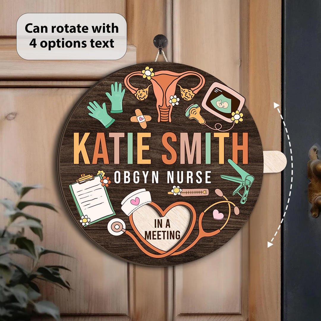 Personalized OBGYN Rotating Door Sign, Obstetrician-gynecologist Gift ...