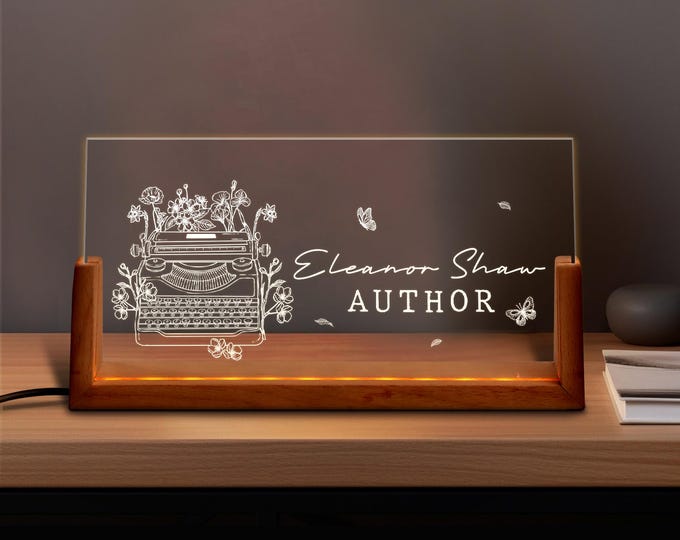 Personalized Writer Desk Name Plate, Author Gift, Writing Author Desk Sign, Writer Gift, Writing Lover Gift, Office Deco, Gift for Writer