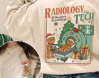 Christmas Rad Tech Shirt, Radiology Technologist Christmas Gift, Gingerbread X-ray Tech Shirt, Radiology Holiday Sweatshirt,Xray Tech Gift
