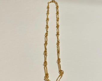 Unique Gold Tone “Barbed Wire” Link Chain 15”