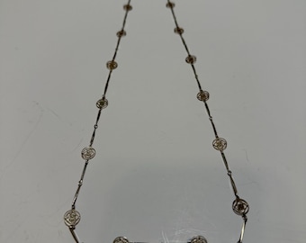 Vintage Avon Blooming Lotus Stations Open Work Gold Tone Necklace 26”