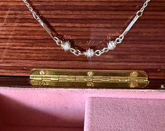 Vintage Avon Gold Tone Necklace with Three Wire Wrapped Faux Pearls 16”