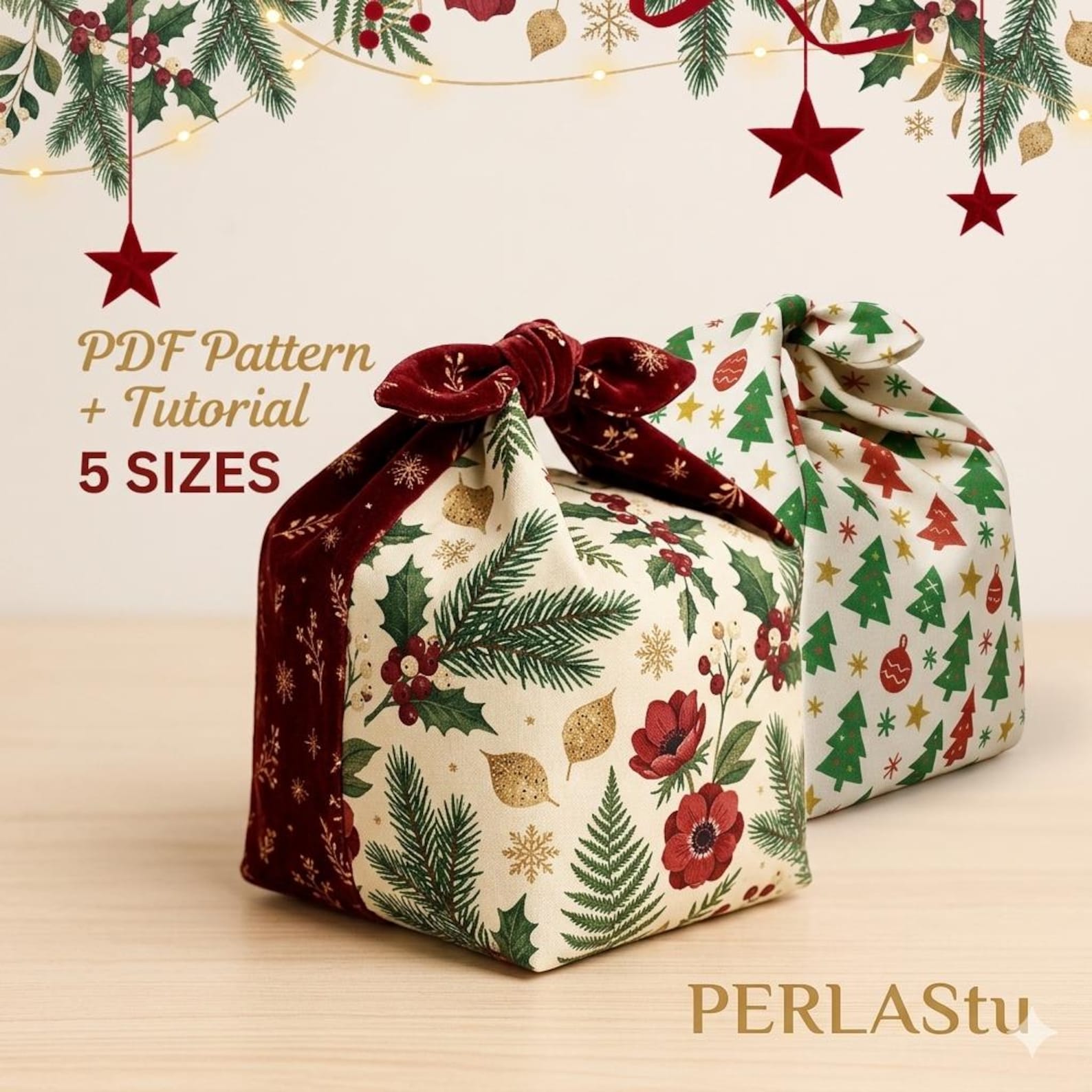 Japanese Knot Bag Sewing Pattern PDF, Box Bag Pattern, Fabric Bento Bag ...
