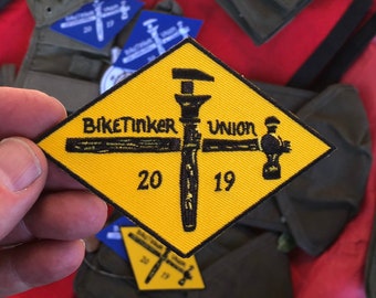 Biketinker TOOLS patch "The Monkeywrench & The Engineer's Hammer"