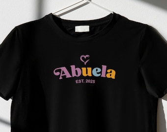 Retro Abuela T-Shirt: Pastel Colors, New Grandmother Gift