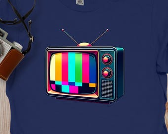 Retro 80s TV T-Shirt: Neon Synthwave Graphic Tee