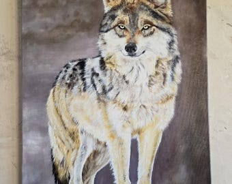 狼の油絵スケッチ オリジナル絵画 - Etsy 日本