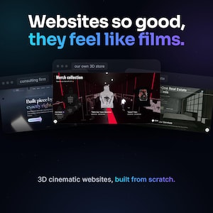 3D Cinematic Website Design and Development, Custom Website Built From Scratch, Premium Business Website, Ecommerce Web Design, Luxury Site