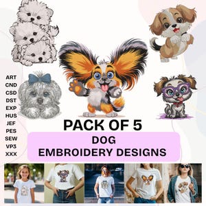 Puppy Embroidery Designs: Maltese, Blue Eyes, Eyeglasses (Digital embroidery
