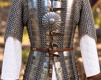 Medieval Steel Chainmail Cuirass | 18 Gauge Plate Armor for LARP, Cosplay