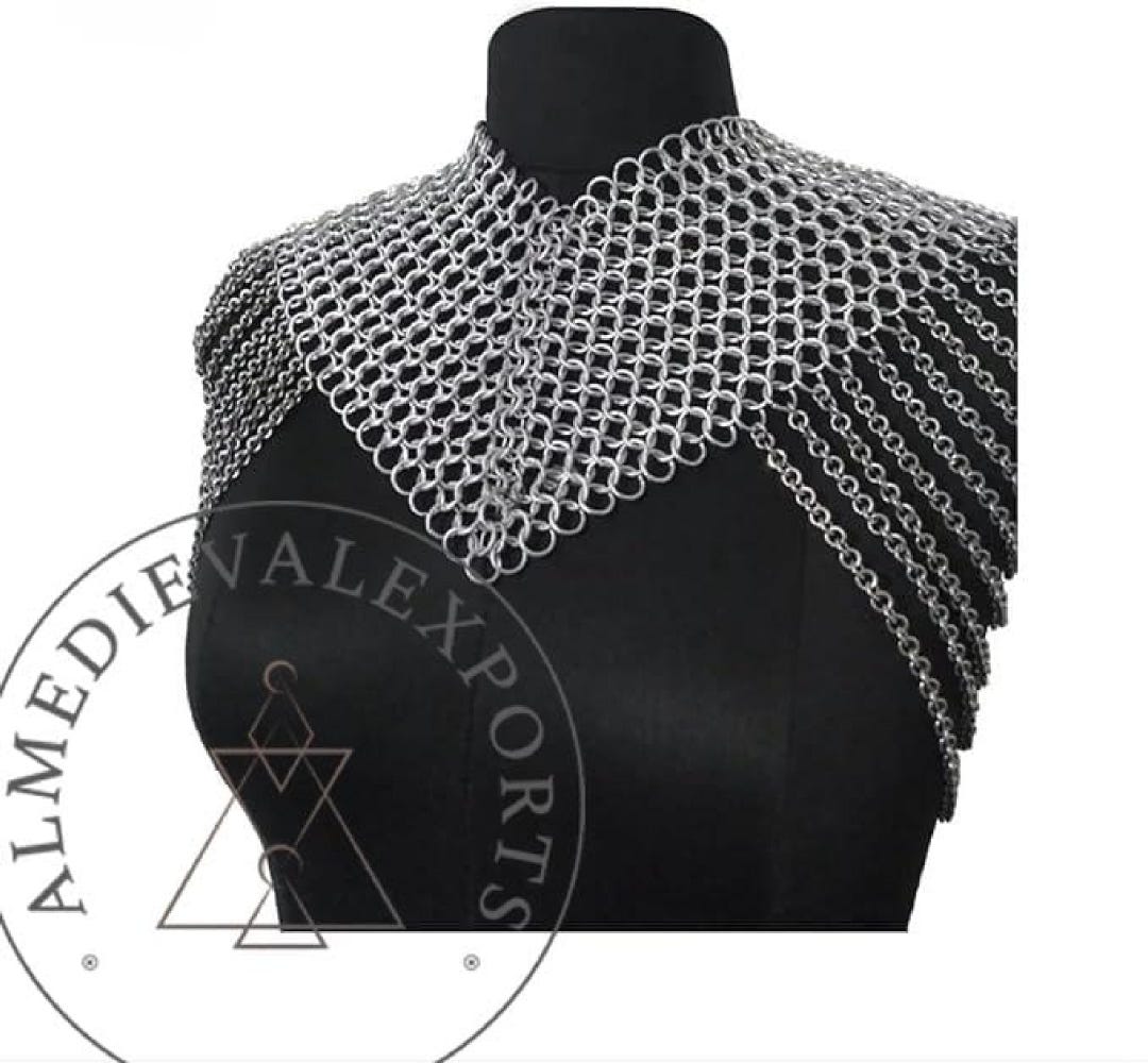 Medieval Chainmail Collar Shoulder Armor Adjustable Chainmail Chain ...